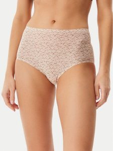 Chantelle Figi klasyczne z wysokim stanem Soft Stretch C11D70 Beżowy. Brązowe figi Chantelle, bez wzorów, z syntetyku. Za 99,99 zł.