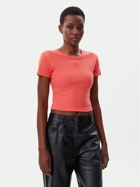 HUGO T-Shirt Delanor 50512000 Czerwony Slim Fit. Czerwone t-shirty Hugo, s, bez wzorów, z bawełny, bez kołnierzyka, bez ramiączek. Za 139,99 zł.