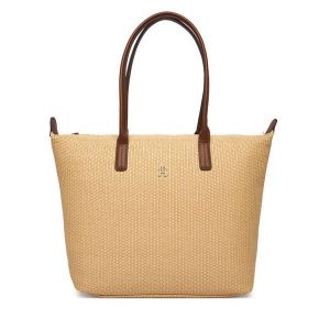 Torebka Tommy Hilfiger. Brązowe shopper bag TOMMY HILFIGER, bez wzorów, bez dodatków. Za 489,99 zł.