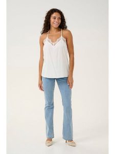 Cream Top w kolorze białym rozmiar: 46. Białe topy Cream, bez wzorów, z koronki, bez kołnierzyka, bez ramiączek. Za 79,45 zł.