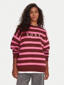 Roxy Bluza Strictly Stripes ERJFT05004 Różowy Oversize. Czerwone bluzy Roxy, m, bez wzorów, z bawełny, bez kaptura. Za 299,99 zł.