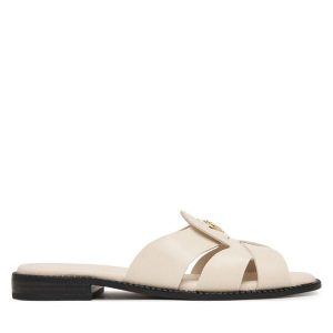 Klapki Tommy Hilfiger. Białe klapki TOMMY HILFIGER, bez wzorów, bez obcasa. Za 452,99 zł.