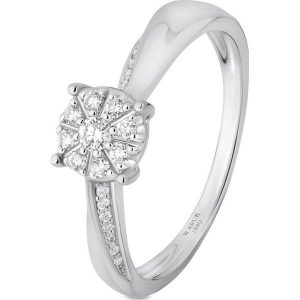 Białe Złoto Pierścionek - złoto białe 585, Brylant 0,18ct. Pierścionki marki W.KRUK. Za 2 790,00 zł.