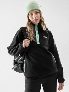 Siroko Bluza polarowa "Stowe-W" w kolorze czarno-miętowym rozmiar: XL. Czarne bluzy SIROKO, xl, bez wzorów, z materiału, bez kaptura. Za 153,71 zł.
