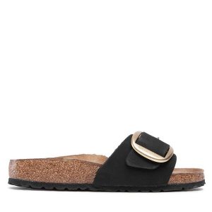 Klapki Birkenstock. Czarne klapki Birkenstock, bez wzorów, bez obcasa. Za 499,99 zł.