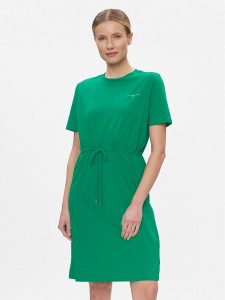Tommy Hilfiger Sukienka codzienna 1985 Reg Mini Corp Tee Drss Ss WW0WW40734 Zielony Regular Fit. Zielone kombinezony TOMMY HILFIGER, na co dzień, xxs, bez wzorów, z bawełny, bez kołnierzyka, bez ramiączek, mini, proste. Za 249,99 zł.