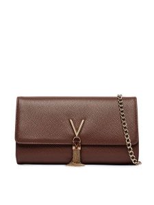 Valentino Torebka Divina VBS1R401G Brązowy. Brązowe torebki wieczorowe Valentino, bez wzorów, ze skóry, bez dodatków. Za 369,99 zł.