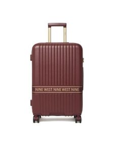 Nine West Walizka średnia CEO-NW-M-002-10 Bordowy. Czerwone walizki Nine West, bez wzorów, z tworzywa sztucznego, średnie. Za 359,99 zł.
