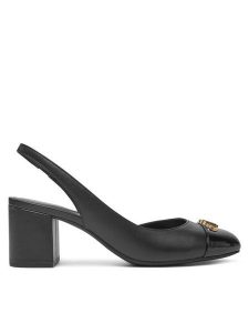 Michael Kors Sandały Perla Flex Toe Cap Pump 40R5PLMP1L Czarny. Czarne sandały Michael Kors, bez wzorów, ze skóry, bez obcasa, na słupku, bez zapięcia. Za 489,99 zł.