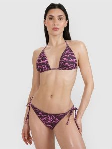 4F Góra od bikini damska - fioletowa L. Fioletowe bikini 4f, bez wzorów, z elastanu. W wyprzedaży za 39,99 zł.