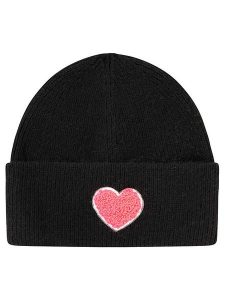 Zwillingsherz Czapka "Heart" w kolorze czarnym rozmiar: onesize. Czarne czapki Zwillingsherz, bez wzorów, z materiału. Za 149,95 zł.