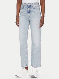 Tommy Jeans Jeansy Layla DW0DW20593 Niebieski Straight Fit. Niebieskie jeansy Tommy Jeans, bez wzorów, z bawełny. Za 309,99 zł.
