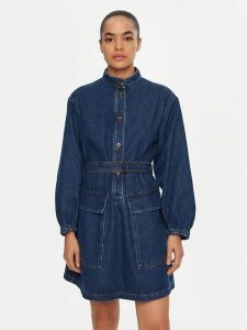 Weekend Max Mara Sukienka jeansowa Euro 2515221021 Granatowy Relaxed Fit. Niebieskie sukienki Weekend Max Mara, bez wzorów, z bawełny, bez kołnierzyka, bez ramiączek. Za 679,99 zł.
