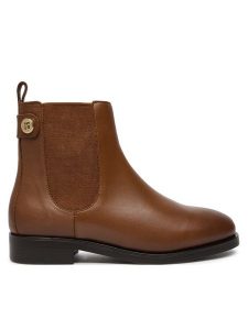 Tommy Hilfiger Sztyblety Th Stud Leather Low Chelsea FW0FW08184 Brązowy. Brązowe botki TOMMY HILFIGER, bez wzorów, ze skóry, bez obcasa, na płaskiej podeszwie, bez zapięcia. Za 519,99 zł.