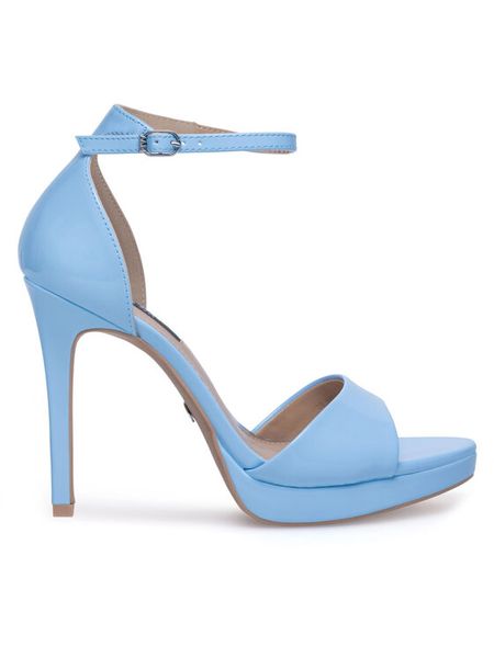 Nine West Sandały WFA2733-2 Niebieski. Niebieskie sandały Nine West, bez wzorów, z syntetyku, bez obcasa, na szpilce, bez zapięcia. Za 114,99 zł.