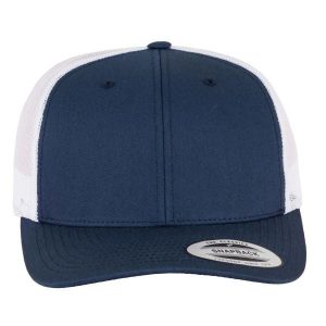Dwukolorowa Czapka Trucker Retro. Białe czapki FLEXFIT, bez wzorów, retro. Za 64,99 zł.