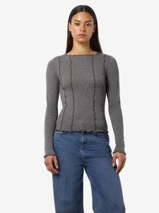 Noisy may Koszulka w kolorze szarym rozmiar: XL. Szare bluzki Noisy may, xl, bez wzorów, z bawełny, bez kołnierzyka, bez ramiączek. Za 70,41 zł.