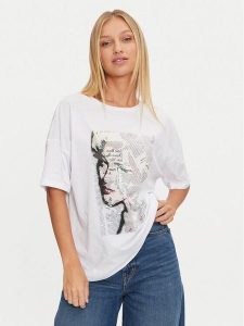 Noisy May T-Shirt 27032615 Biały Regular Fit. Białe t-shirty Noisy may, m, bez wzorów, z bawełny, bez kołnierzyka, bez ramiączek. Za 89,99 zł.