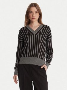 DKNY Sweter P5MSDZ52 Szary Regular Fit. Szare swetry klasyczne DKNY, xs, z wiskozy, bez kołnierzyka. Za 479,99 zł.