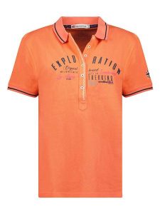 Geographical Norway Koszulka polo w kolorze pomarańczowym rozmiar: XXL. Pomarańczowe bluzki Geographical Norway, xxl, bez wzorów, z bawełny, bez kołnierzyka, bez ramiączek. Za 57,06 zł.
