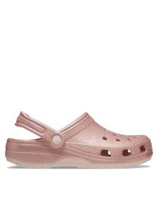 Crocs Klapki Classic Glitter Clog Quartz 205942 Różowy. Czerwone klapki Crocs, bez wzorów, z tworzywa sztucznego, bez obcasa. Za 169,99 zł.