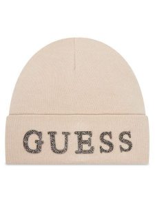 Guess Czapka AW5398 POL01 Beżowy. Brązowe czapki Guess, z aplikacjami, z wiskozy. Za 129,99 zł.
