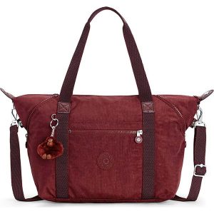Torebka "Art Burnt" w kolorze czerwonym - 44 x 27 x 20 cm. Torebki klasyczne marki Kipling. W wyprzedaży za 150,95 zł.