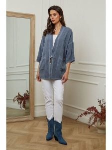 Plume Kardigan "Enolal" w kolorze granatowym rozmiar: L. Niebieskie swetry oversize Plume, l, bez wzorów, bez ramiączek. Za 220,95 zł.