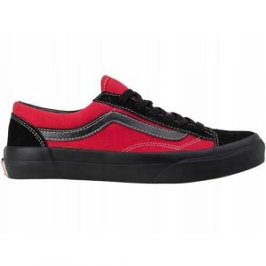 Buty do chodzenia damskie Vans V360G0002. Czerwone trampki Vans, bez wzorów, z materiału, bez zapięcia. Za 352,00 zł.