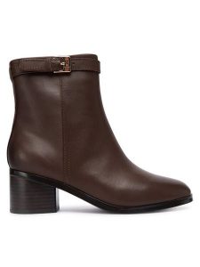 Tommy Hilfiger Botki Th Buckle Riding Mid Heel Bootie FW0FW08859 Brązowy. Brązowe botki TOMMY HILFIGER, bez wzorów, ze skóry, bez obcasa, na słupku, bez zapięcia. Za 599,99 zł.