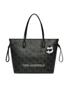KARL LAGERFELD Torebka A1W30389 Czarny. Czarne shopper bag KARL LAGERFELD, bez wzorów, ze skóry, bez dodatków. Za 589,99 zł.