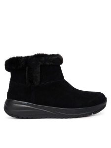 Skechers Botki On-The-Go Stellar 144775/BBK Czarny. Czarne botki Skechers, bez wzorów, ze skóry, bez obcasa, na płaskiej podeszwie, bez zapięcia. Za 379,99 zł.