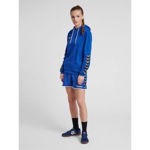 Hummel bluza damska sportowa hml Authentic Poly Hoodie Woman niebieska. Niebieskie bluzy Hummel, l, bez wzorów, z kapturem. Za 97,00 zł.