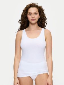 Triumph Top Sense Of Cotton 10224974 Biały Slim Fit. Białe topy Triumph, bez wzorów, z bawełny, bez kołnierzyka, bez ramiączek. Za 49,00 zł.