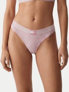 Tommy Hilfiger Stringi UW0UW06039 Różowy jasny. Czerwone stringi TOMMY HILFIGER, bez wzorów, z bawełny. Za 89,99 zł.