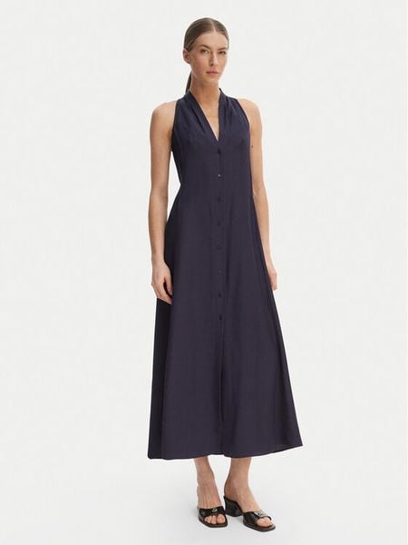 Marella Sukienka letnia Girino 2615221031 Granatowy Regular Fit. Niebieskie sukienki Marella, na lato, bez wzorów, z wiskozy, bez kołnierzyka, bez ramiączek. Za 629,99 zł.