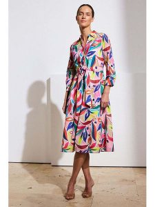 More & More Sukienka ze wzorem rozmiar: 42. Sukienki More & More, bez wzorów, z bawełny, bez kołnierzyka, bez ramiączek, midi. Za 377,95 zł.