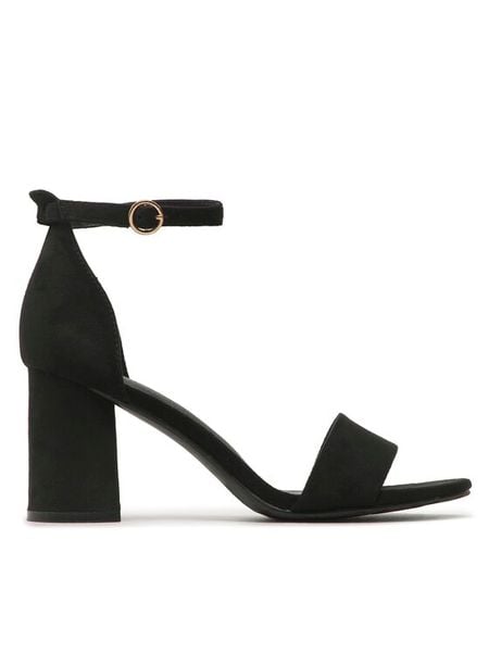 Jenny Fairy Sandały WSS20870-01 Czarny. Czarne sandały Jenny Fairy, bez wzorów, z materiału, bez obcasa, na słupku, bez zapięcia. Za 99,99 zł.