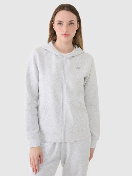 4F Bluza dresowa rozpinana z kapturem damska - szara S. Szare bluzy 4f, s, bez wzorów, z bawełny, z kapturem. Za 149,99 zł.