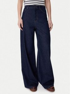 Weekend Max Mara Jeansy Vega 2615181041 Granatowy Wide Leg. Niebieskie jeansy Weekend Max Mara, bez wzorów, z bawełny. Za 619,99 zł.