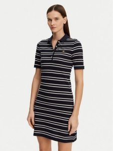 Gant Sukienka codzienna Striped Shield 4200571 Granatowy Slim Fit. Niebieskie kombinezony GANT, m, bez wzorów, z bawełny, bez kołnierzyka, bez ramiączek. Za 299,99 zł.