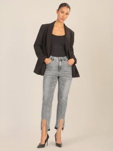 APART Dżinsy - Mom fit - w kolorze szarym rozmiar: 40. Szare jeansy Apart, bez wzorów, z podwyższonym stanem. Za 252,99 zł.