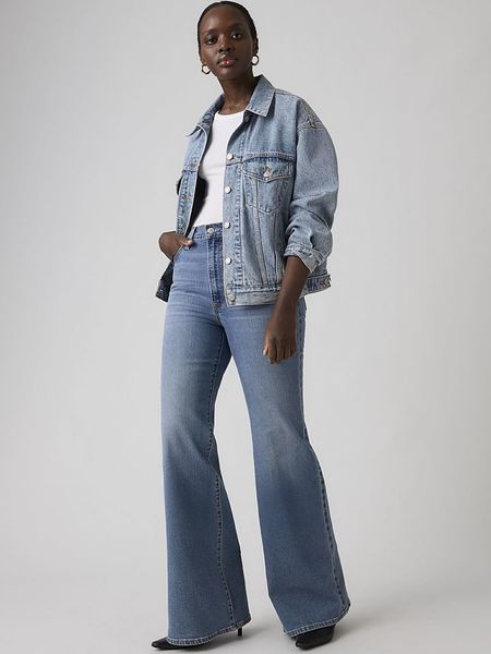 Levi's Dżinsy "Ribcage" - Flared fit - w kolorze niebieskim rozmiar: W29/L32. Niebieskie jeansy Levi's®, z aplikacjami, z podwyższonym stanem. Za 284,95 zł.