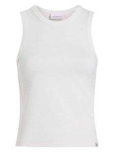 Calvin Klein Top w kolorze białym rozmiar: M. Białe topy Calvin Klein, m, bez wzorów, bez kołnierzyka, bez ramiączek. Za 113,99 zł.