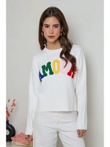 Soft Cashmere Sweter w kolorze białym rozmiar: 34/36. Białe swetry oversize Soft Cashmere, bez wzorów, z kaszmiru, bez ramiączek. Za 100,85 zł.