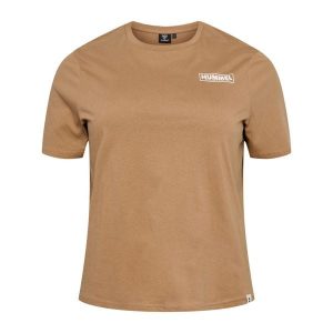 Koszulka damska Plus Hummel Legacy. Brązowe bluzki Hummel, bez wzorów, sportowe, bez kołnierzyka, bez ramiączek. Za 124,50 zł.