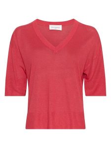 MOSS COPENHAGEN Bluzka w kolorze czerwonym rozmiar: XS/S. Czerwone bluzki Moss Copenhagen, s, bez wzorów, bez kołnierzyka, bez ramiączek. Za 96,60 zł.