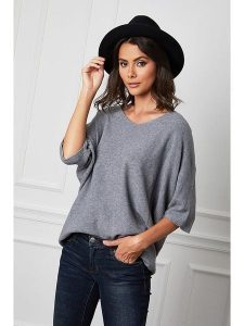 Joséfine Sweter "Dalor" w kolorze szarym rozmiar: XL. Szare swetry oversize Joséfine, xl, bez wzorów, z kaszmiru, bez ramiączek. Za 202,45 zł.