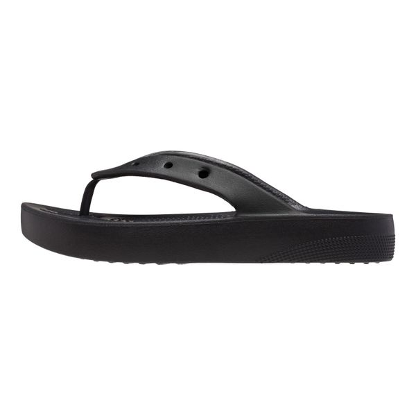 Japonki damskie Crocs Platform Flip. Czarne klapki Crocs, bez wzorów, z materiału, bez obcasa. Za 168,60 zł.