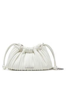 Calvin Klein Torebka Drawstring Plisse Conv Mini Cb P LV04F3077G Biały. Białe torebki klasyczne Calvin Klein, bez wzorów, ze skóry, bez dodatków. Za 259,99 zł.